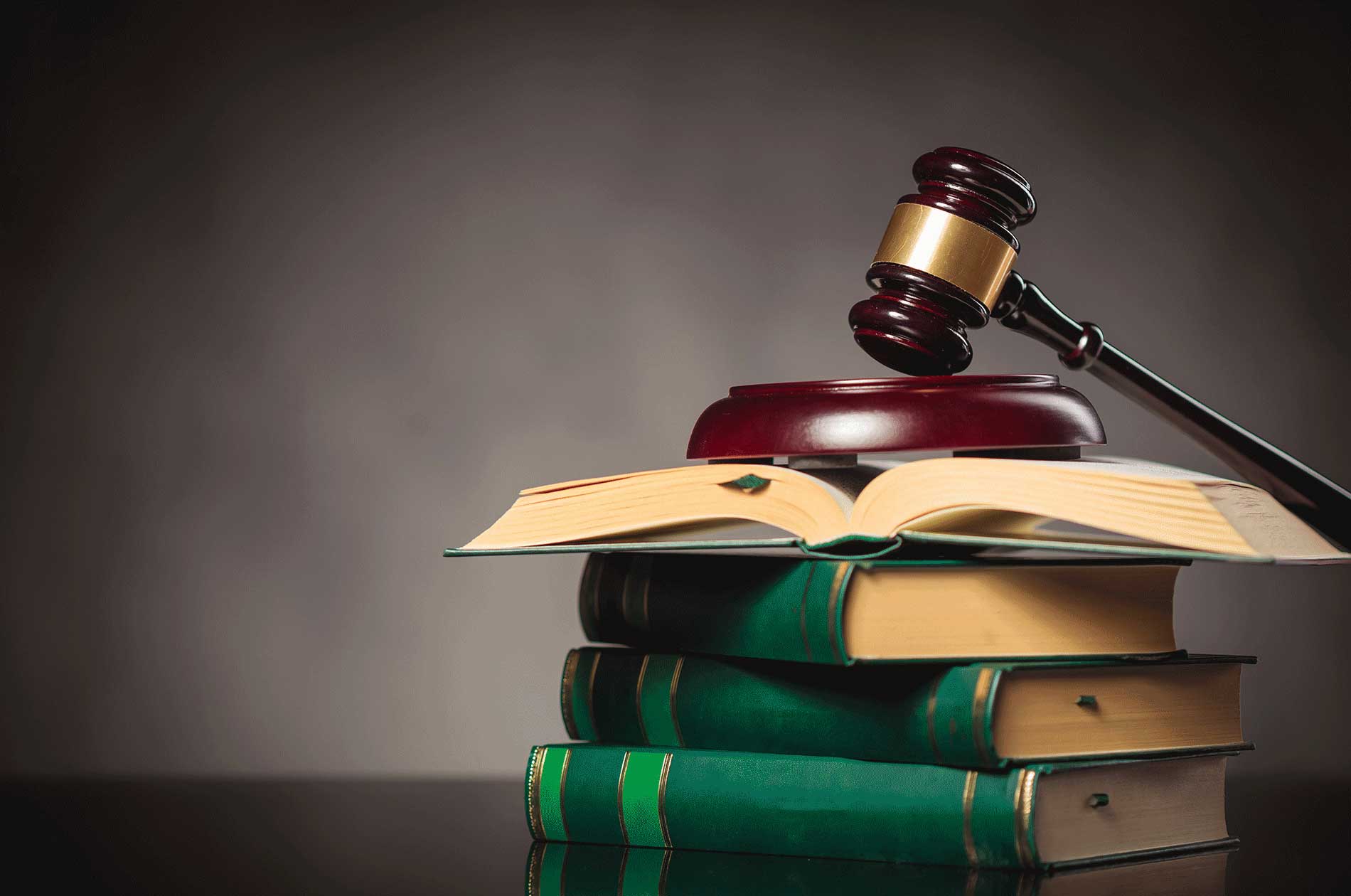 Picture of a gavel on books